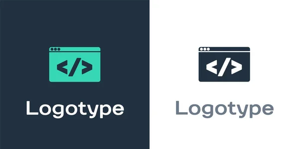 在白色背景下隔离的Logotype Web设计和前端开发图标 标志设计模板元素 — 图库矢量图片