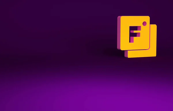 Icono Naranja Fahrenheit Aislado Sobre Fondo Púrpura Concepto Minimalista Ilustración —  Fotos de Stock