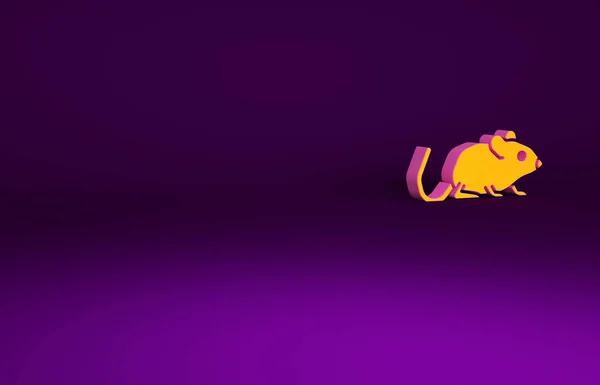 Иконка Orange Rat Выделена Фиолетовом Фоне Вывеска Мыши Символ Животного — стоковое фото