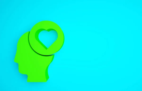 Зеленое Разбитое Сердце Значок Развода Синем Фоне Символ Любви День — стоковое фото