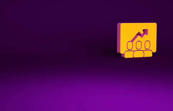 Базова Ікона Проекту Orange Ізольована Фіолетовому Фоні Бізнес Аналіз Планування — стокове фото