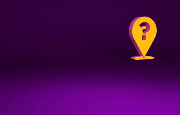 Orange Question Mark Icon Isolated Purple Background Faq Sign Copy — Stock Photo, Image