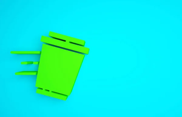 Green Coffee Tasse Symbol Isoliert Auf Blauem Hintergrund Minimalismus Konzept — Stockfoto