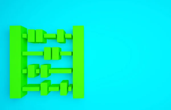 Grön Abacus Ikon Isolerad Blå Bakgrund Traditionell Räkningsram Utbildningsskylt Matematikskolan — Stockfoto