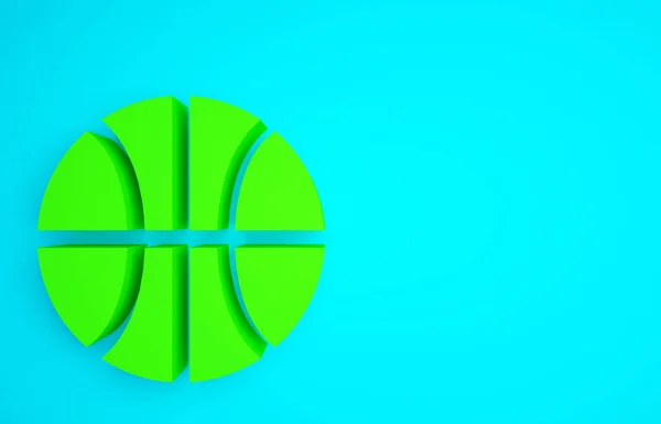 Icono Pelota Baloncesto Verde Aislado Sobre Fondo Azul Símbolo Deportivo — Foto de Stock