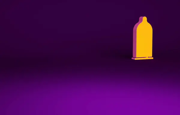 Помаранчевий Презерватив Безпечний Секс Значок Ізольований Фіолетовому Фоні Безпечний Символ — стокове фото