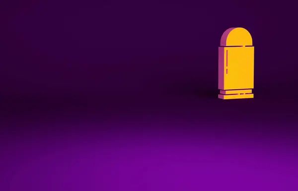 Orange Bullet Icon Isolated Purple Background Minimalism Concept Illustration Render — Stock Photo, Image