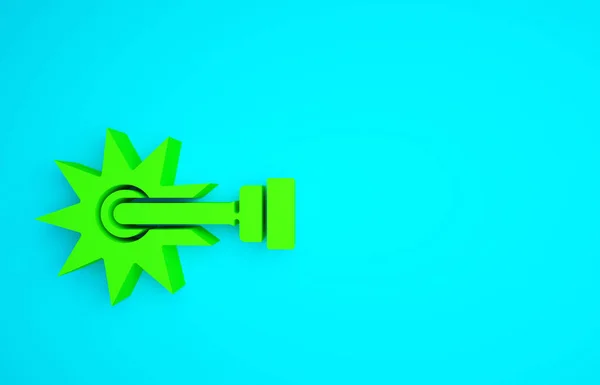 Зелений Ковбойський Вершник Значка Завантаження Ізольований Синьому Фоні Концепція Мінімалізму — стокове фото