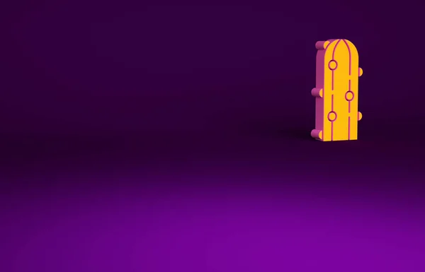 Ícone Cacto Laranja Isolado Fundo Roxo Conceito Minimalismo Ilustração Render — Fotografia de Stock