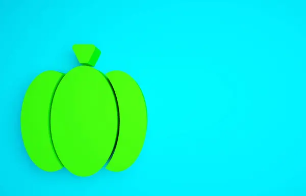 Иконка Зеленой Тыквы Выделена Синем Фоне Счастливого Хэллоуина Концепция Минимализма — стоковое фото