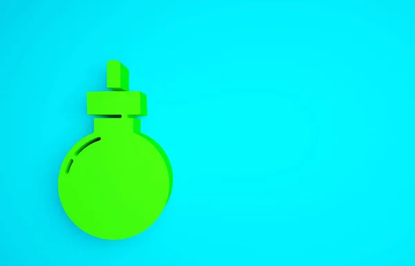 Green Bomb Ready Explode Icon Isolated Blue Background Happy Halloween — Stock Photo, Image
