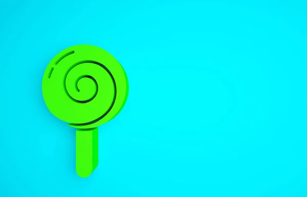 Icono Piruleta Verde Aislado Sobre Fondo Azul Comida Delicioso Símbolo — Foto de Stock