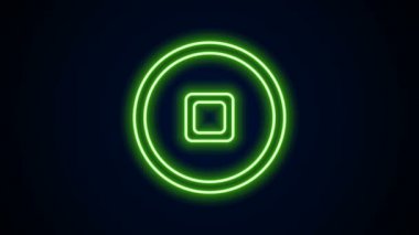 Parlayan neon hattı Çin Yuan para birimi sembolü simgesi siyah arkaplanda izole edildi. Bozuk para. Bankacılık işareti. Para sembolü. 4K Video hareketli grafik canlandırması