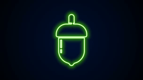 Ragyogó neon vonal Makk ikon elszigetelt fekete háttérrel. 4K Videó mozgás grafikus animáció — Stock videók