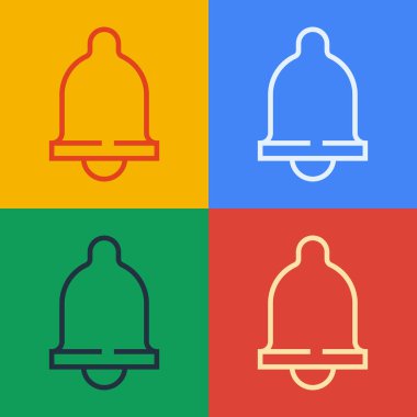 Pop Art Line Motion sensör simgesi renk arkaplanında izole edildi. Vektör.