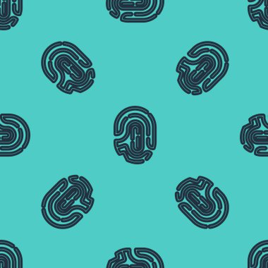 Siyah çizgi parmak izi simgesi yeşil arkaplanda izole edilmiş kusursuz desen. Kimlik uygulaması simgesi. Kimlik işareti. Kimliğe dokun. Vektör.