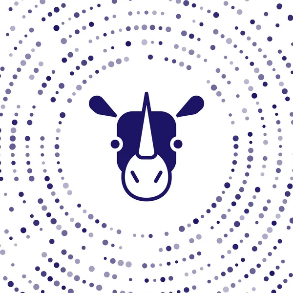 Icône Rhinocéros Bleu Isolée Sur Fond Blanc Symbole Animal Cercle — Image vectorielle