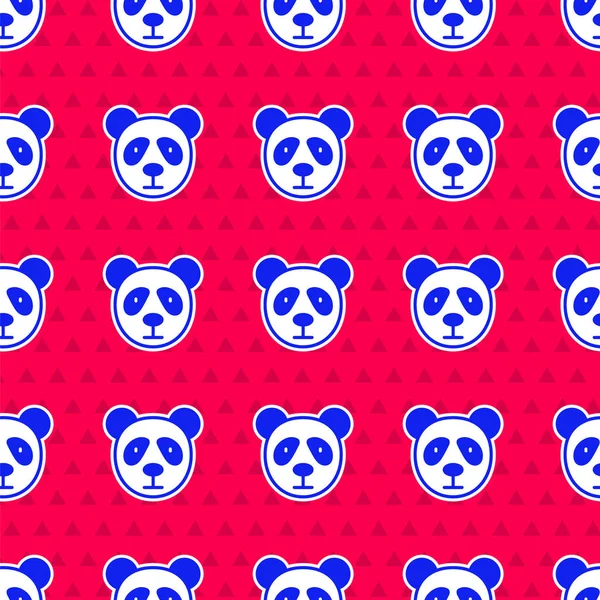 Bleu Mignon Icône Visage Panda Isolé Motif Sans Couture Sur — Image vectorielle