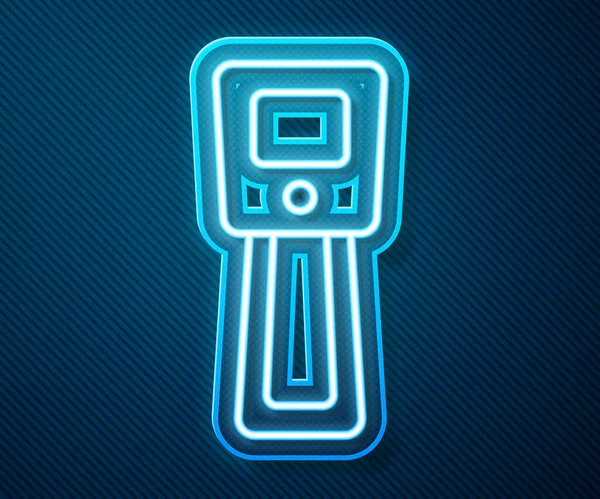 Ragyogó Neon Vonal Digitális Érintésmentes Hőmérő Infravörös Fény Ikon Elszigetelt — Stock Vector