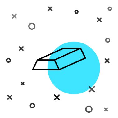 Siyah çizgi altın çubuk simgesi beyaz arkaplanda izole edildi. Bankacılık işi konsepti. Rastgele dinamik şekiller. Vektör.