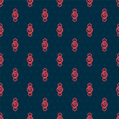 Kırmızı çizgi Candy simgesi siyah arkaplanda kusursuz desen izole etti. Mutlu Cadılar Bayramı Partisi. Vektör.