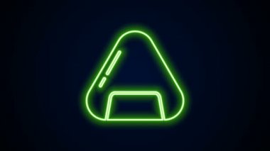 Parlayan neon hattı Sushi simgesi siyah arkaplanda izole edildi. Geleneksel Japon yemekleri. 4K Video hareketli grafik canlandırması