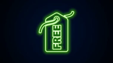 Siyah arkaplanda izole edilmiş ücretsiz bir simge ile parlayan neon satırı Price etiketi. Rozet fiyatına. Reklam etiketi indirimi. 4K Video hareketli grafik canlandırması