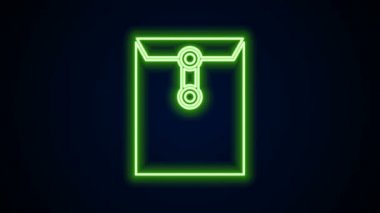 Parlayan neon hattı Zarf simgesi siyah arkaplanda izole edildi. E- posta mektup sembolü. 4K Video hareketli grafik canlandırması