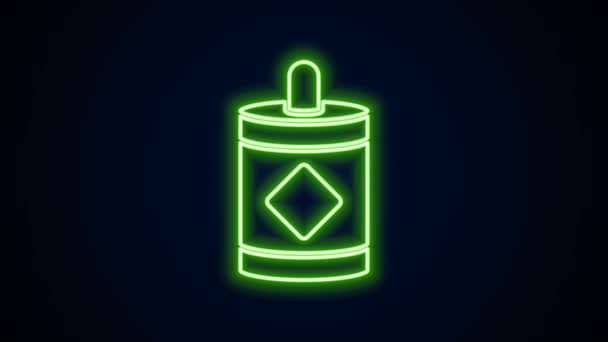 Glowing neon line Firework ikon terisolasi pada latar belakang hitam. Konsep pesta yang menyenangkan. Simbol piroteknik eksplosif. Animasi grafis gerak Video 4K — Stok Video