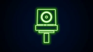Parlayan neon hattı spreyi siyah arkaplanda izole edilmiş başlık simgesini temizleyebilir. 4K Video hareketli grafik canlandırması