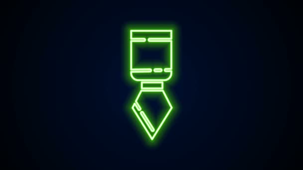 Glödande neon linje Palett kniv ikon isolerad på svart bakgrund. 4K Video motion grafisk animation — Stockvideo
