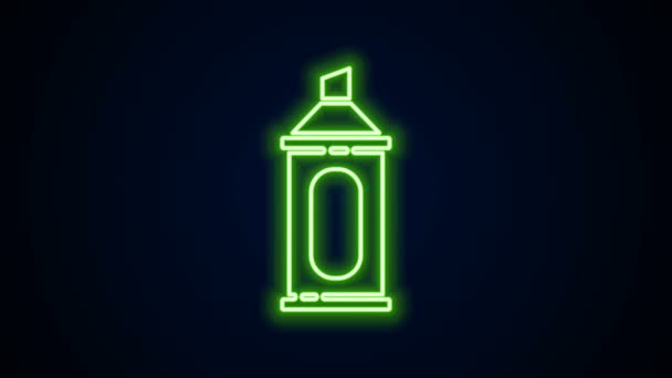 Ragyogó neon vonal Jelölőtoll ikon elszigetelt fekete alapon. 4K Videó mozgás grafikus animáció — Stock videók