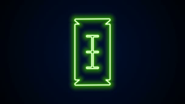Glödande neon linje Blade rakkniv ikon isolerad på svart bakgrund. 4K Video motion grafisk animation — Stockvideo