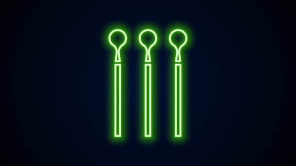 Glowing neon line Matches icon isolated on black background. 4K Video motion graphic animation — Stock Video