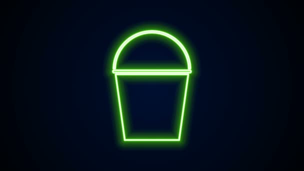 发光的霓虹灯线消防桶图标隔离在黑色背景 金属桶是空的或装有消防用水的 4k视频运动图形动画 图库视频影像 C Vectorstockvadim