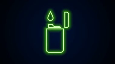 Parlayan neon hattı Aydınlık simgesi siyah arkaplanda izole edildi. 4K Video hareketli grafik canlandırması
