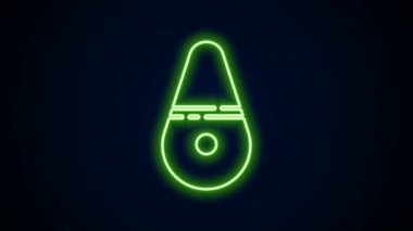 Glowing neon line Dildo vibrator for sex games icon isolated on black background. Sex toy for adult. Vaginal exercise machines for intimate. 4K Video motion graphic animation
