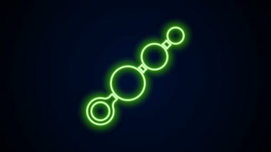 Parlayan neon hattı Anal boncuk simgesi siyah arkaplanda izole edildi. Anal taşak işareti. Fetiş aksesuarı. Erkekler ve kadınlar için seks oyuncağı. 4K Video hareketli grafik canlandırması