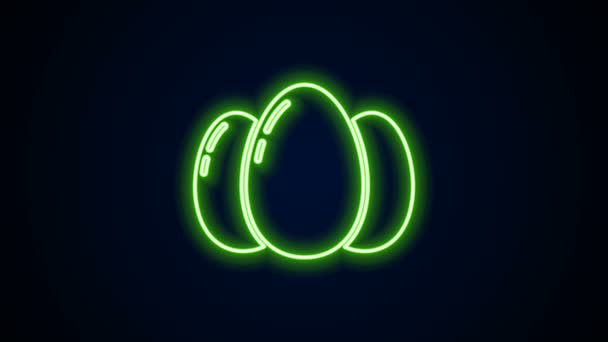 Glödande neon linje påskägg ikon isolerad på svart bakgrund. Glad påsk. 4K Video motion grafisk animation — Stockvideo