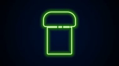 Parlayan neon hattı Paskalya pastası simgesi siyah arkaplanda izole edilmiş. Mutlu Paskalyalar. 4K Video hareketli grafik canlandırması