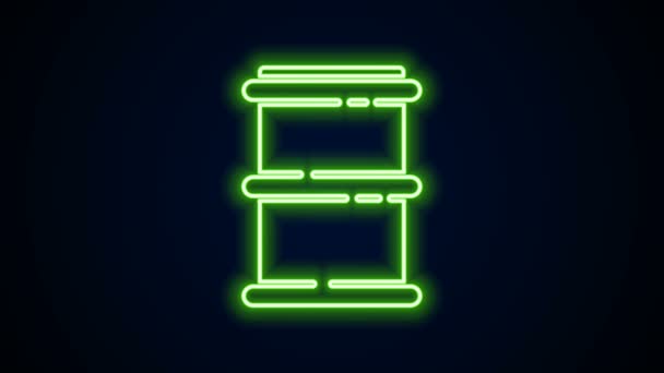 Glödande neon linje Barrel ikon isolerad på svart bakgrund. 4K Video motion grafisk animation — Stockvideo