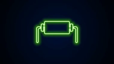 Parlayan neon hattı direniş ikonu siyah arka planda izole edildi. 4K Video hareketli grafik canlandırması
