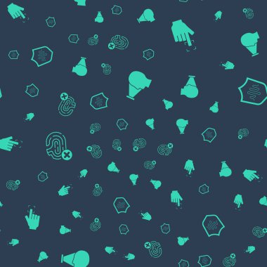 Yüz Tanıma, Parmak izi, Reddedilme parmak izi ve Kalkan sesini kusursuz şekilde ayarla. Vektör.