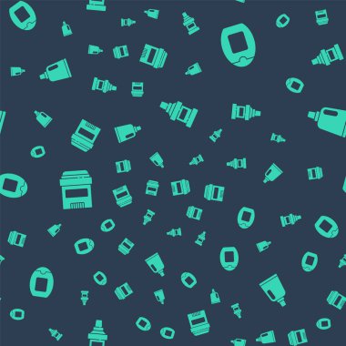 Gargara suyu şişesi, şampuan şişesi, terleme önleyici deodorant rulosu ve temizleme maddesini pürüzsüz desene ayarlayın. Vektör.