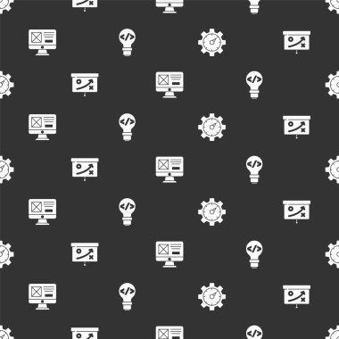 Web sitesi istatistik, Planlama stratejisi konsepti, UI veya UX tasarımı ve Front geliştirmesini pürüzsüz desen üzerine ayarla. Vektör.