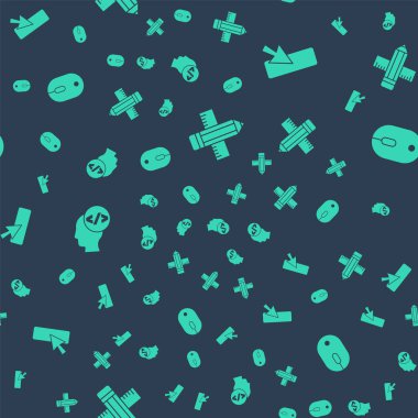 Crossed cetvel ve kalem, UI veya UX tasarımı, Front end geliştirmesi ve Bilgisayar faresini pürüzsüz desene ayarla. Vektör.