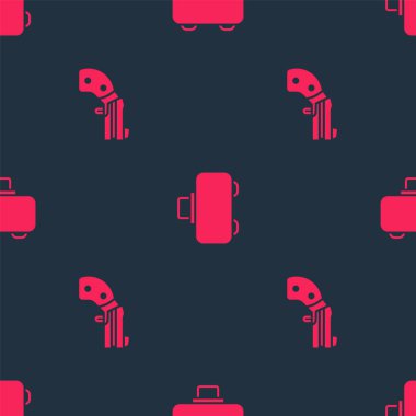 Küçük silah tabancası ve silah kılıfını kusursuz desene ayarlayın. Vektör.