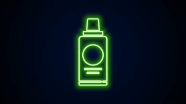 Siyah arkaplanda parlayan neon hattı şampuan ikonu. 4K Video hareketli grafik canlandırması