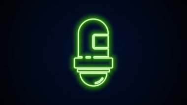 Parlayan neon hattı anti-terletici deodorant rulo ikonu siyah arkaplanda izole edildi. Vücut hijyeni için kozmetik. 4K Video hareketli grafik canlandırması