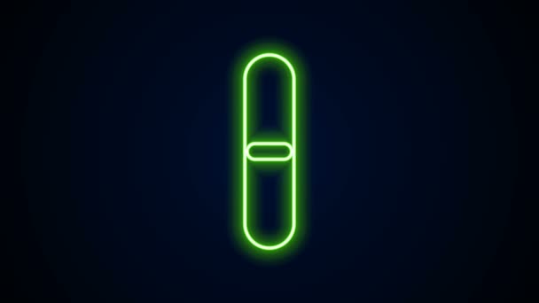 Gloeiende neon lijn Nagel bestand pictogram geïsoleerd op zwarte achtergrond. Manicure gereedschap. 4K Video motion grafische animatie — Stockvideo